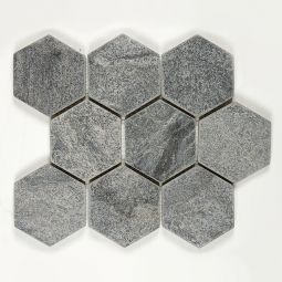Tumbled Stone 4" Hexagons - Silver